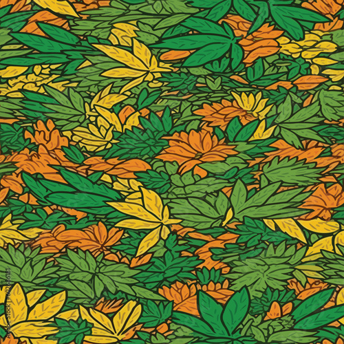 Seamless Colorful Marijuana Pattern.

Seamless pattern of marijuanas in colorful style. Add color to your digital project with our pattern!