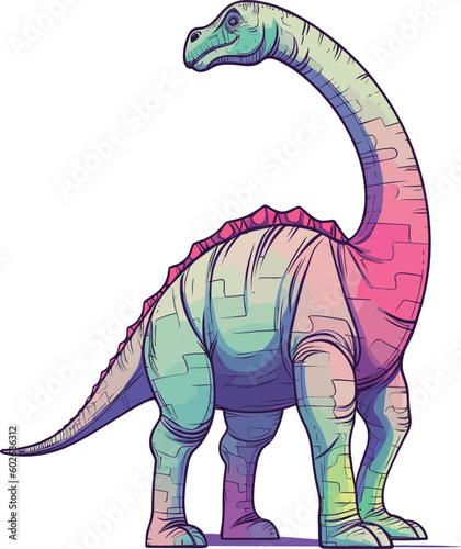 diplodocus dinosaur vector illustration