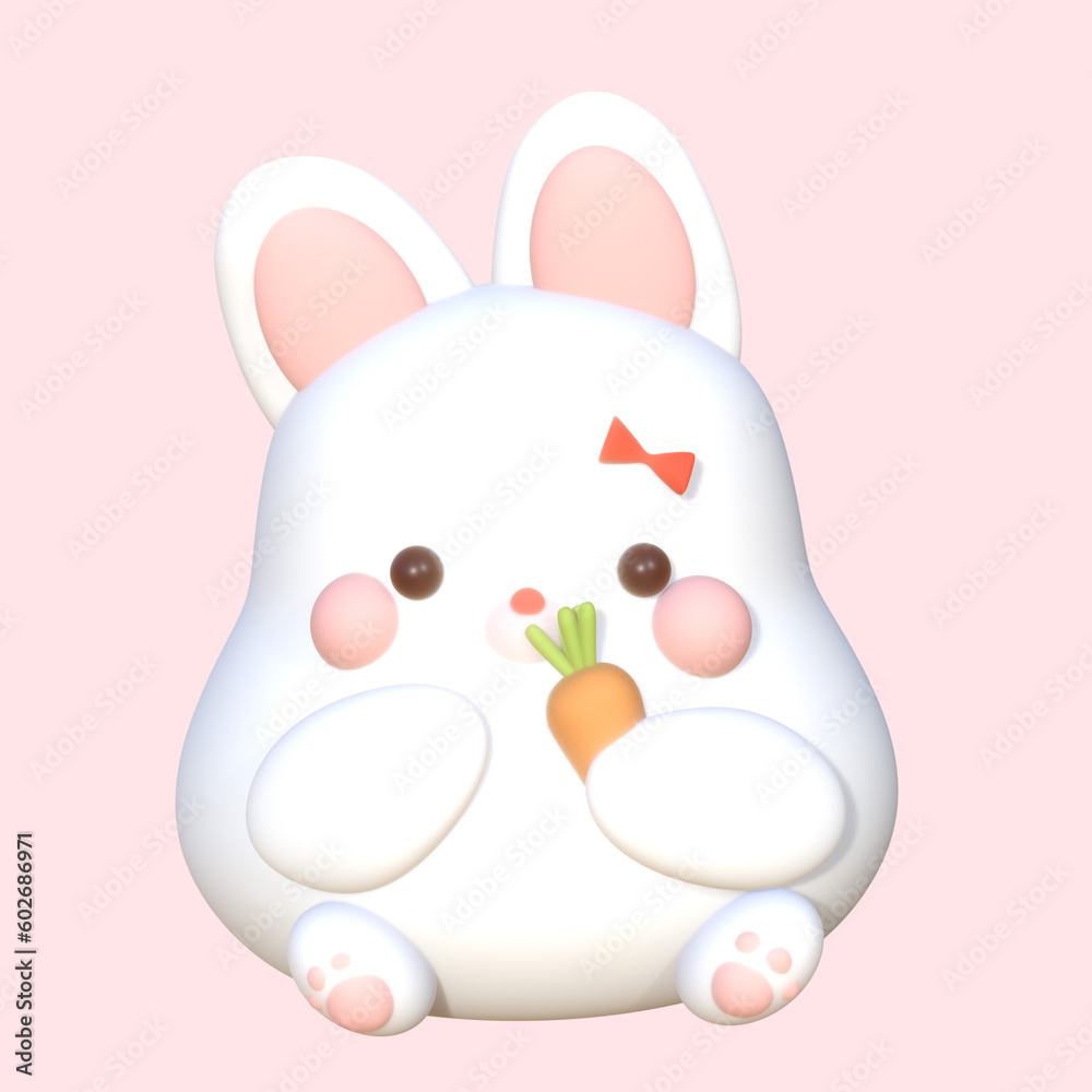 Fototapeta premium easter bunny with carrot