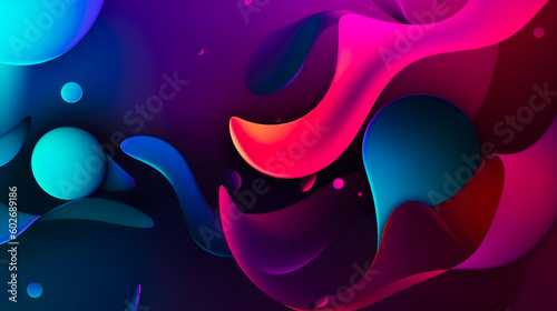 Abstract background with colorful liquid shapes. 3d rendering. Computer digital drawing. Generated AI