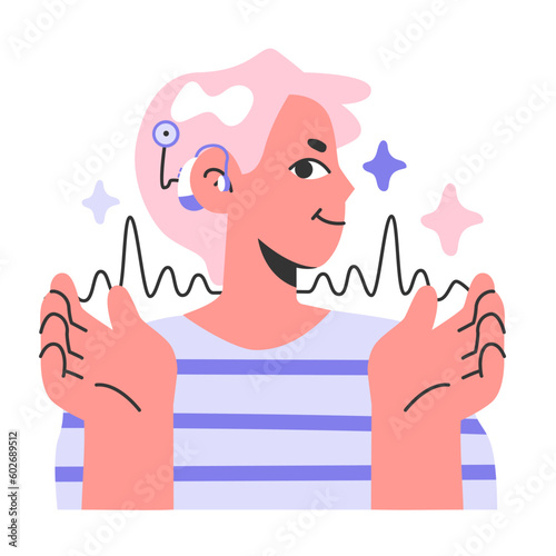 Digital hearing aid. Neuroprosthesis to a deaf person. Hearing loss