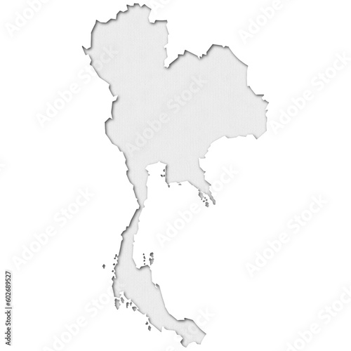 Thailand map in paper cut style 