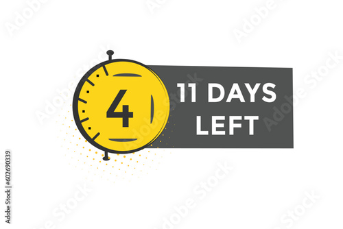 11 days left countdown template, 11 day countdown left banner label button eps 11  
