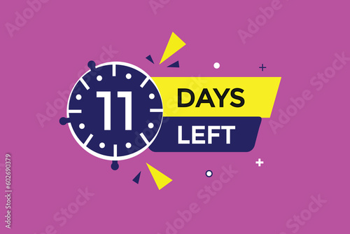 11 days left countdown template, 11 day countdown left banner label button eps 11  
