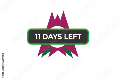 11 days left countdown template, 11 day countdown left banner label button eps 11  
