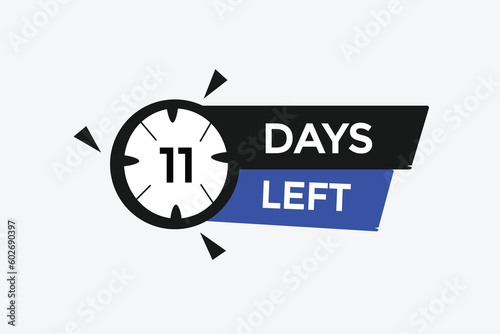 11 days left countdown template, 11 day countdown left banner label button eps 11  
