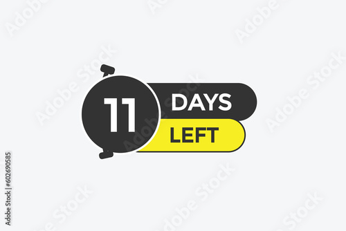 11 days left countdown template, 11 day countdown left banner label button eps 11  
