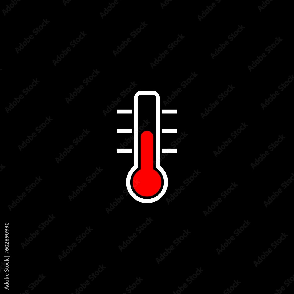 Thermometer icon isolated on black background Thermometer icon isolated on black background