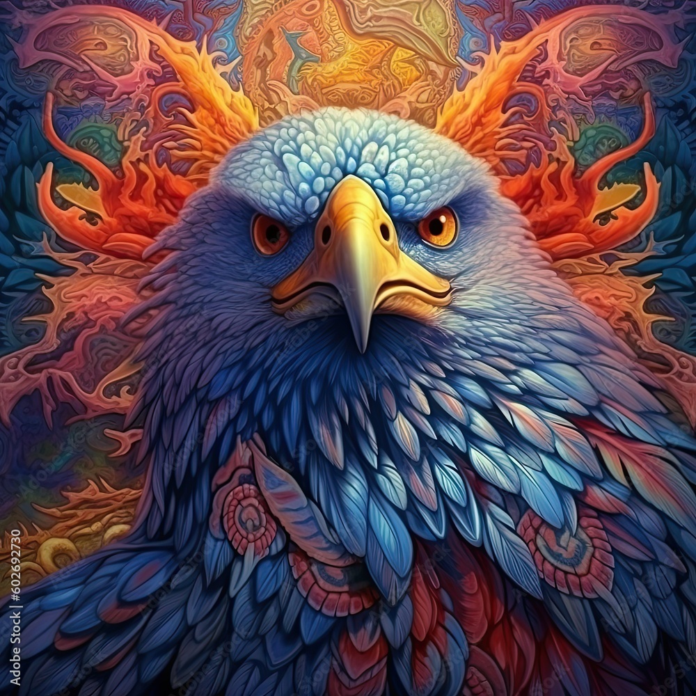 Obraz premium Illustration of a animal and abstract art, AI Generated