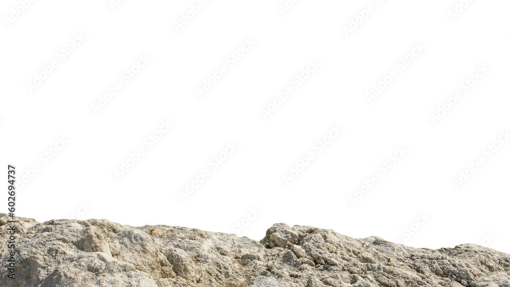 Stone texture in the foreground on a white background.