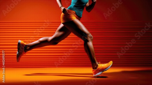 Athletic Legs During A Sprint. Generative AI
