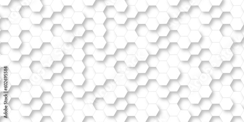 Fototapeta Naklejka Na Ścianę i Meble -  Abstract 3d background with hexagons backdop backgruond. Abstract background with hexagons. Hexagonal background with white hexagons backdrop wallpaper with copy space for text.