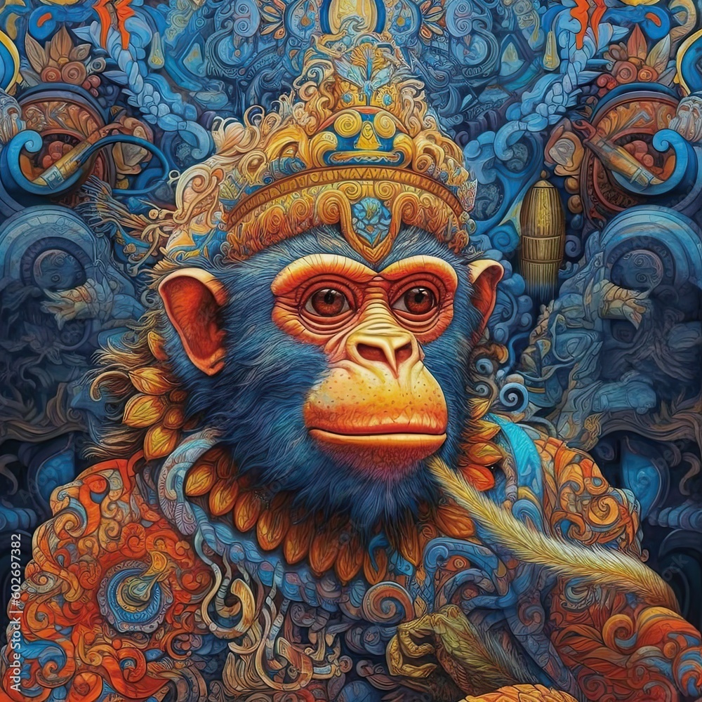Illustration of a animal and abstract art, AI Generated Illustration of a animal and abstract art, AI Generated