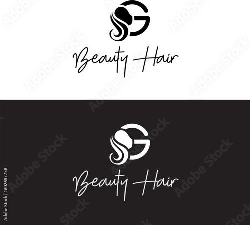 luxury woman hair salon logo design (ID: 602697758)