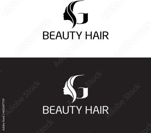 luxury woman hair salon logo design (ID: 602697759)