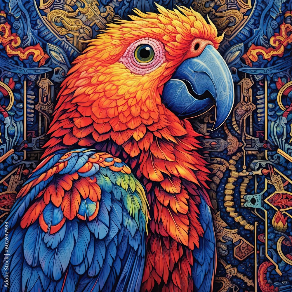 Fototapeta premium Illustration of a animal and abstract art, AI Generated