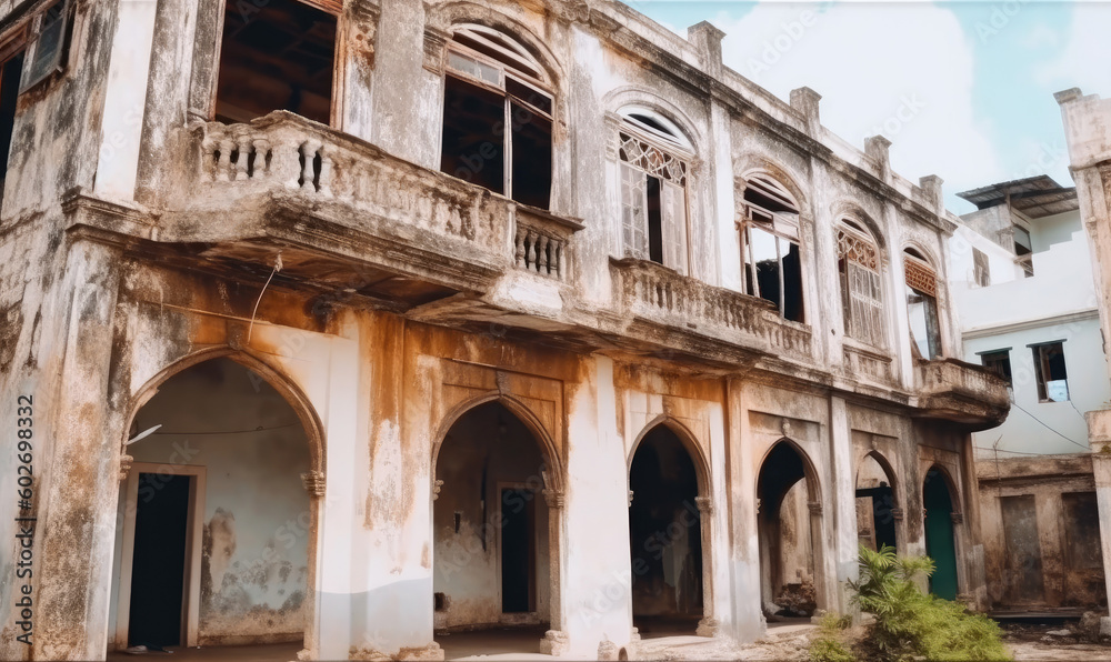 Historical town of Zanzibar, street view, Generated by Ai