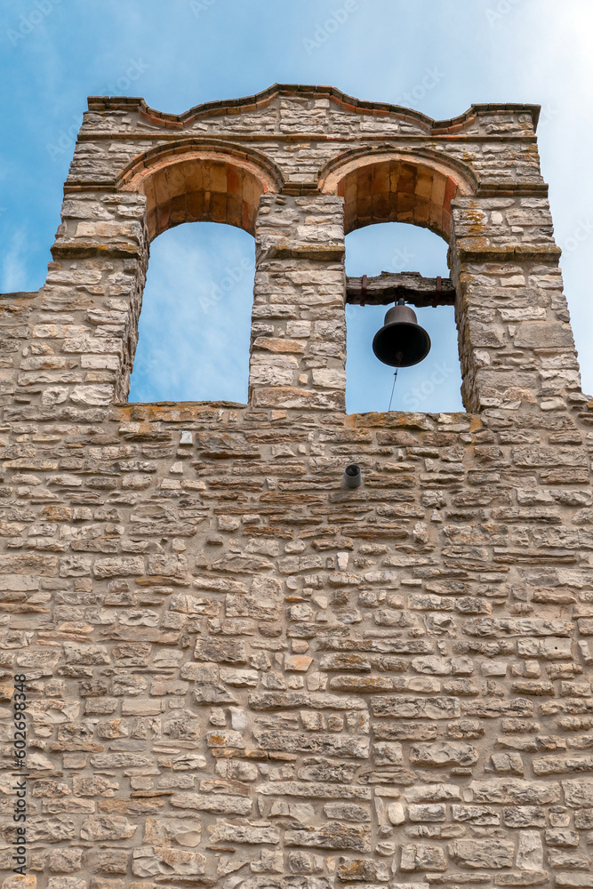 L'Astor (Anoia), Catalunya, Spain - May 14, 2023: Santa Magdalena Church belfry L'Astor (Anoia), Catalunya, Spain - May 14, 2023: Santa Magdalena Church belfry