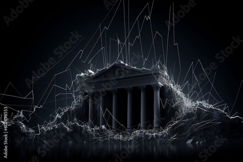 Bank collapse illustration-generative ai