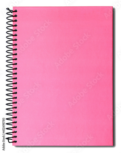 Pink notebook on transparent background. (PNG File)