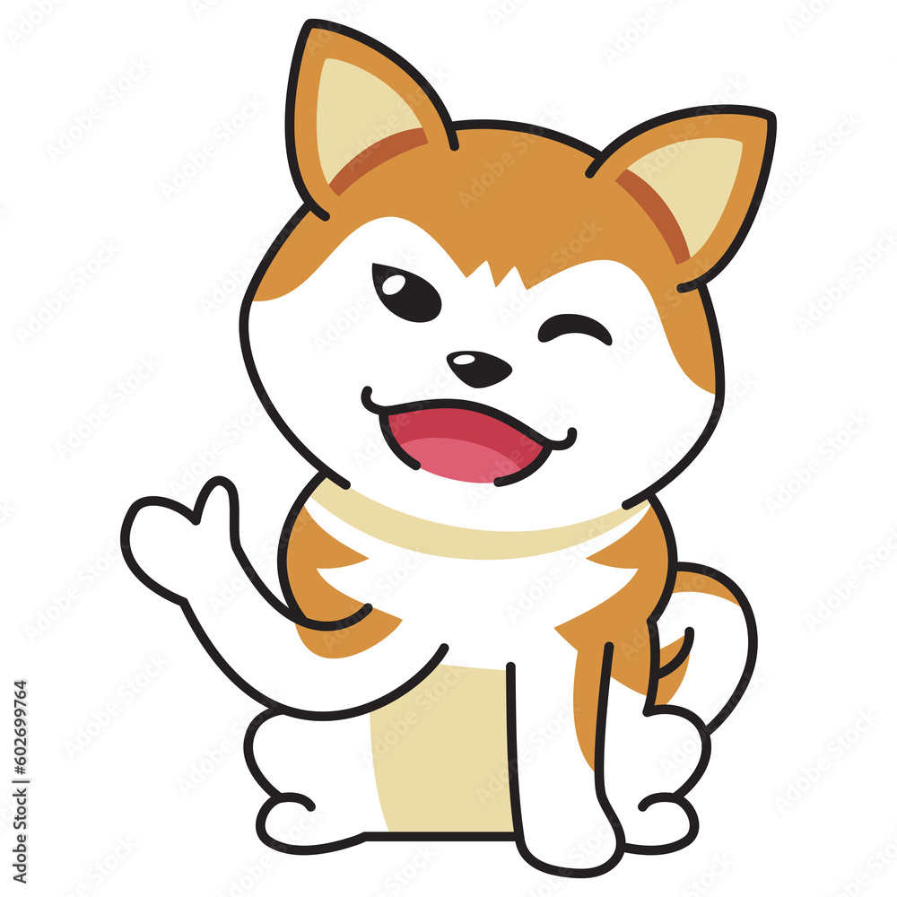 Cartoon happy akita inu dog for design. Cartoon happy akita inu dog for design.