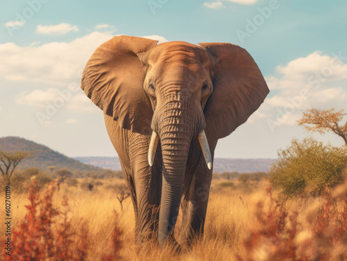 African elephant in a savanna field © Tatiana
