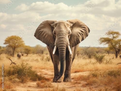 African elephant in a savanna field © Tatiana