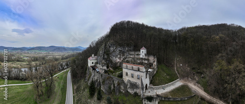 The ruins of a monastery in the village of Opatova nad Vahom in the district of Trencin in Slovakia photo