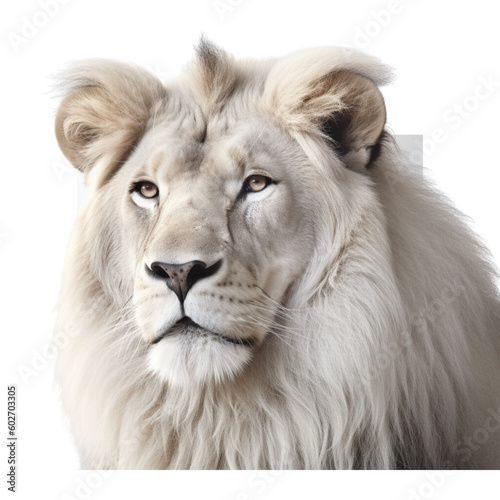 portrait of a lion transparent background  generative AI