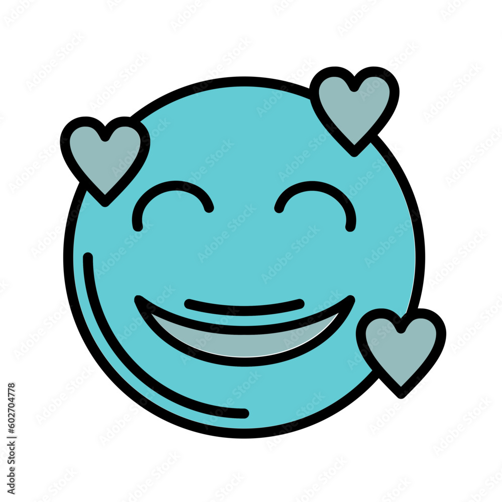 Smiling Face with Hearts Icon Design Smiling Face with Hearts Icon Design