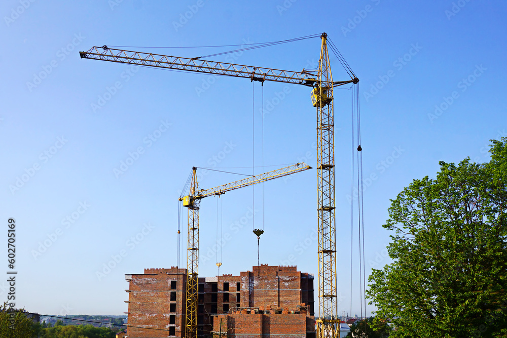 Construction of multi apartment building.
