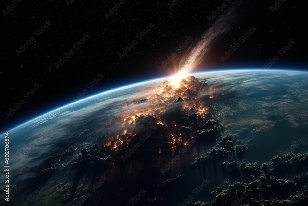 Comet striking planet earth - generative ai