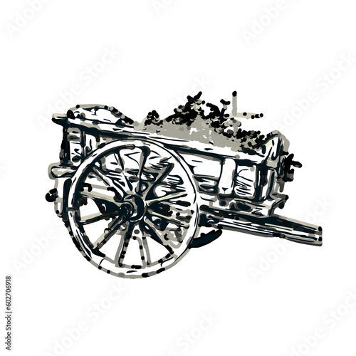 Wallpaper Mural wheelbarrow color sketch with transparent background Torontodigital.ca