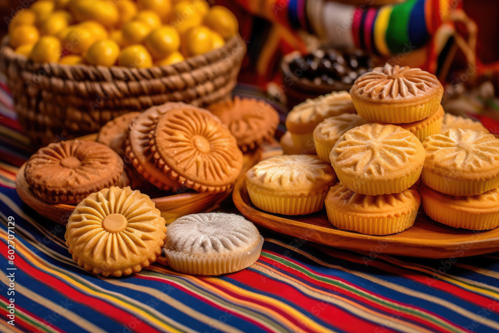 Typical party sweets on the table, traditional Brazilian food from June Festival of Saint John. Generative AI Typical party sweets on the table, traditional Brazilian food from June Festival of Saint John. Generative AI
