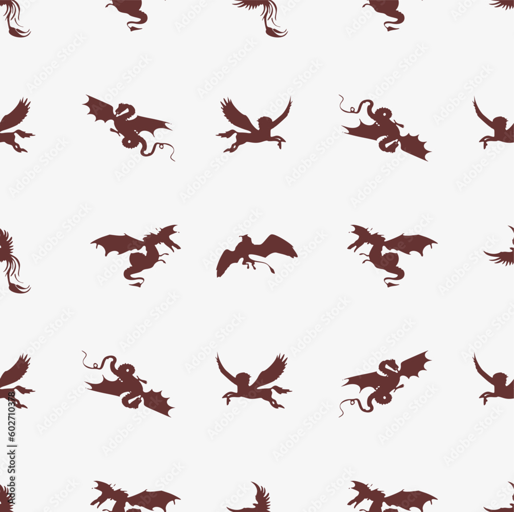 Seamless Stylized image of flying Dragons
Seamless Stylized image of flying Dragons