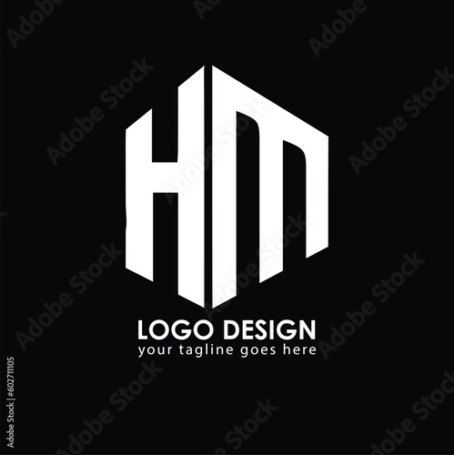 HM HM Logo Design, Creative Minimal Letter HM HM Monogram