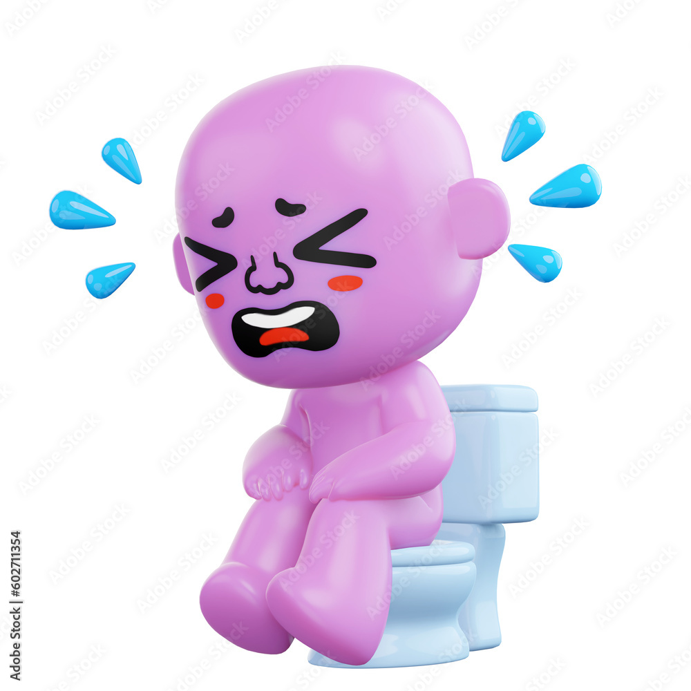 Constipation, 3d rendering illustration. Constipation, 3d rendering illustration.