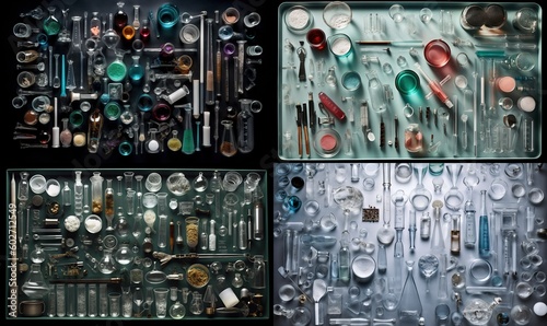  a collection of various tools and utensils in a box. generative ai