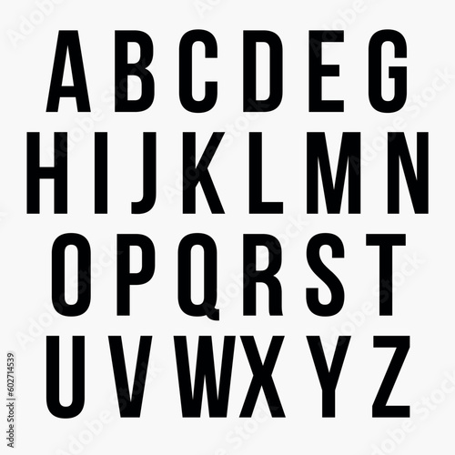 Black and white alphabet UTM Bebas