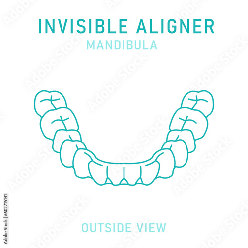 Orthodontic silicone trainer. Invisible braces retainer. Vector