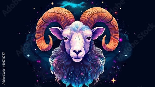 Aries magical zodiac sign astrology. Generative ai