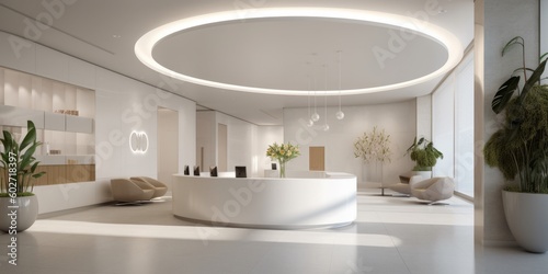 Elegant Modern Lobby Interior Design AI Generated Generative AI © ArquitecAi