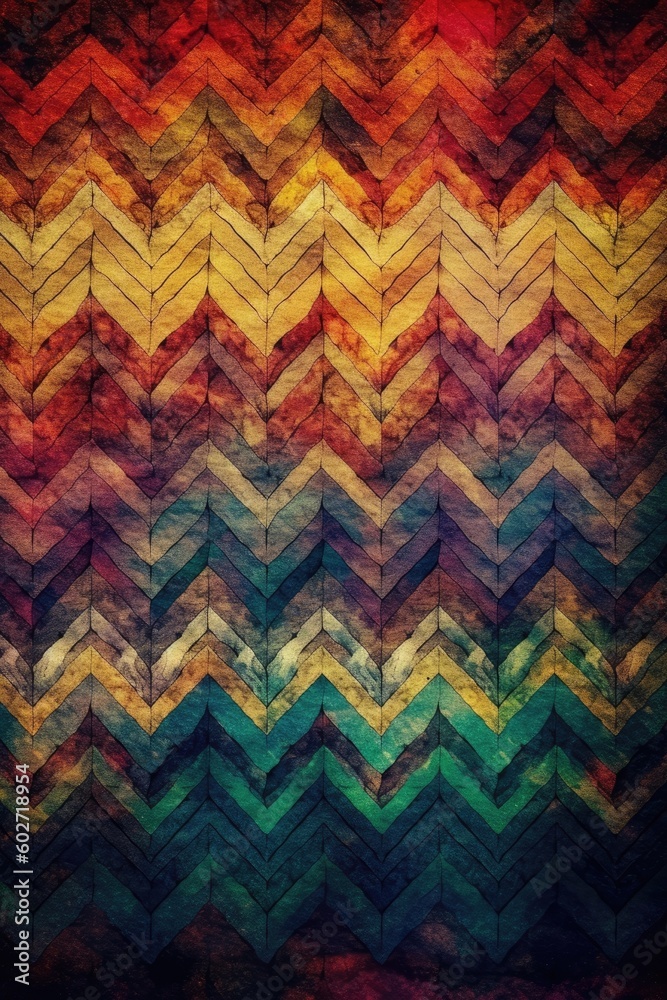 A rough textured zigzag pattern, generated and enhanced by humans for wallpaper. (Generative AI)