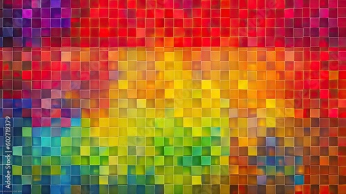 Colorful square pattern as panorama background © Photo And Art Panda