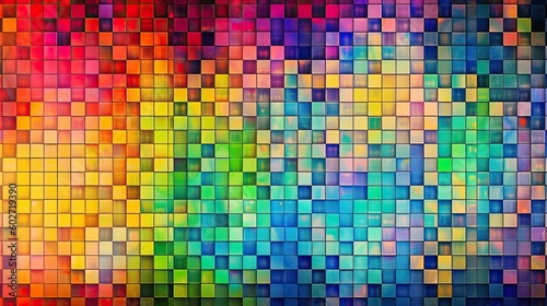 Colorful square pattern as panorama background