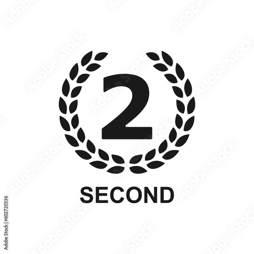 Second place badge icon design isolated on white background. Vector illustration