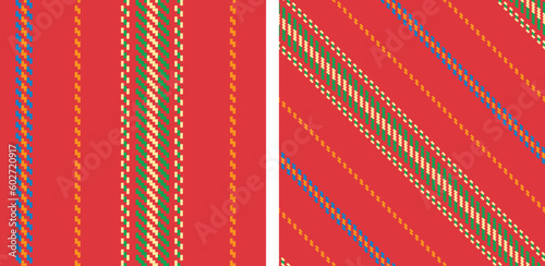 Seamless pattern abstract stripe set.
