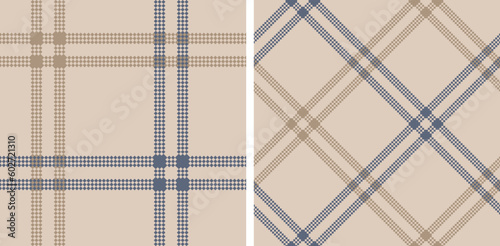 Plaid seamless vector pattern set.