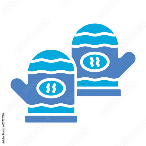 Oven mitts Multicolor Glyph Two Color Icon