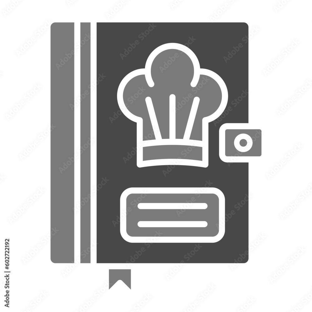 Cook book Multicolor Greyscale Glyph Icon Cook book Multicolor Greyscale Glyph Icon